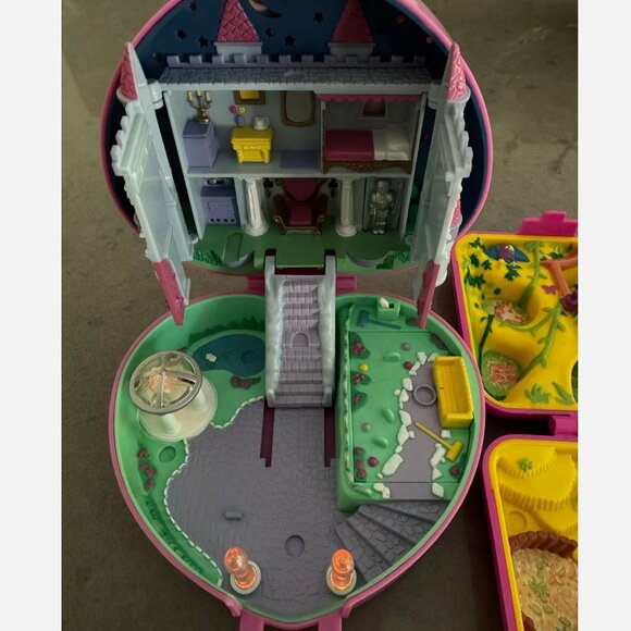 POLLY POCKET Lot Vintage Starlight Castle, Zoo & Friends 9 Figures Bluebird - Picture 2 of 5